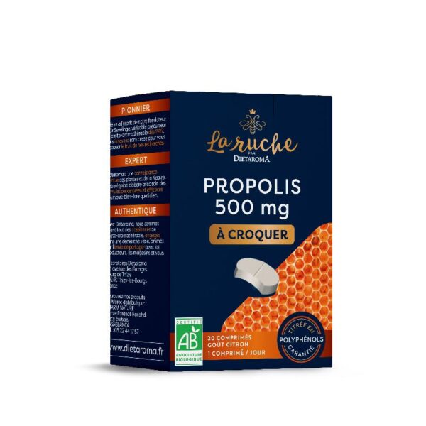 DIETAROMA Propolis à croquer BIO, complément naturel pour immunité, 20 comprimés, disponible en parapharmacie à Kénitra et sur notre parapharmacie en ligne