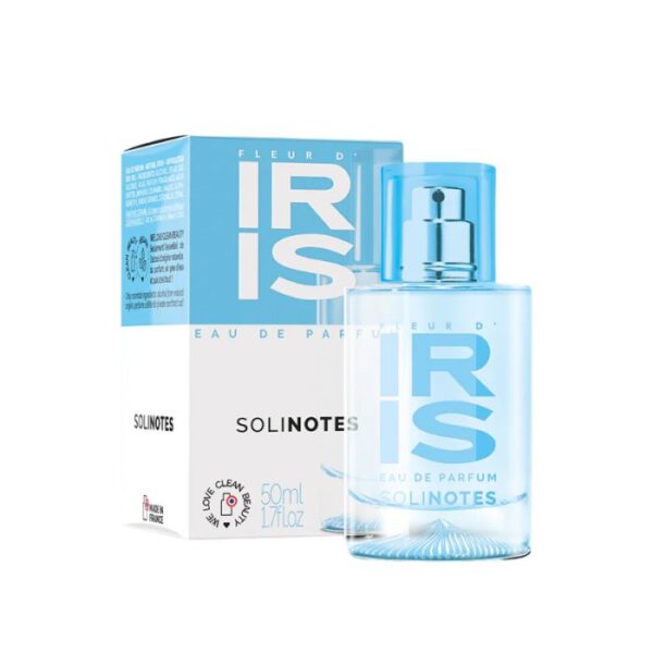 Solinotes Eau de Parfum Iris Blossom 50 ml, parfum floral délicat aux notes d’iris, pour une fragrance élégante et raffinée, disponible en parapharmacie à Kénitra et sur notre parapharmacie en ligne