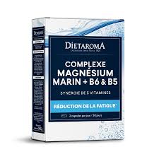 DIETAROMA Complexe Magnésium marin avec vitamines B6 & B5, 60 capsules, complément pour énergie et vitalité, disponible en parapharmacie à Kénitra et sur notre parapharmacie en ligne