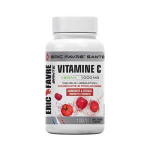 Eric Favre Vitamine C Vegan, complément naturel antioxydant, disponible en parapharmacie à Kénitra et sur notre parapharmacie en ligne