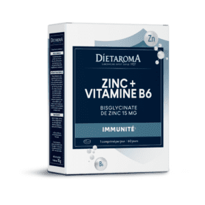 DIETAROMA Zinc + Vitamine B6, complément pour le système immunitaire et le métabolisme, 60 comprimés, disponible en parapharmacie à Kénitra et sur notre parapharmacie en ligne