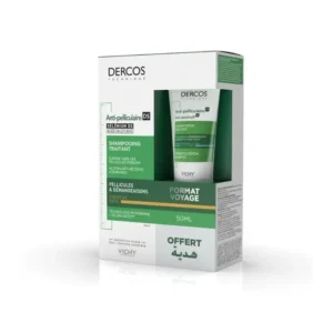 VICHY DERCOS SHAMPOOING ANTI-PELLICULAIRE DS CHEVEUX SECS + SHAMPOOING FORMAT VOYAGE OFFERT 50ML