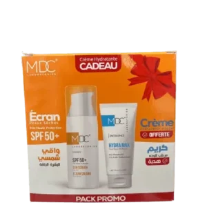 MDC PACK ECRAN SOLAIRE PEAUX SECHES SPF50+ 50ML + CREME HYDRA MAX 30ML OFFERTE